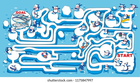 Maze _ penguins and fish