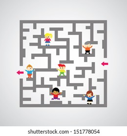 maze against on gray background.