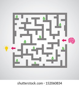 maze against on gray background.
