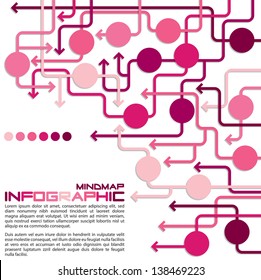 Maze of arrows info graphic/mindmap/flowchart in vector format.