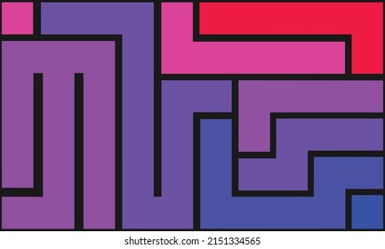 Maze background design. Labyrinth box blue and purple