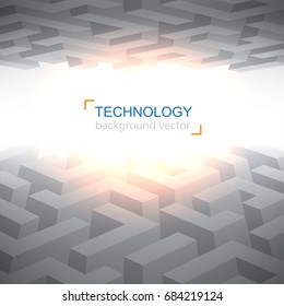 Maze background technology. Vector