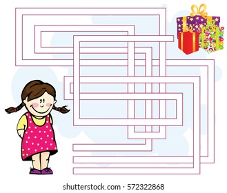 maze birthday gifts, vector image