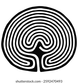 Maze black and white graphics anthropology