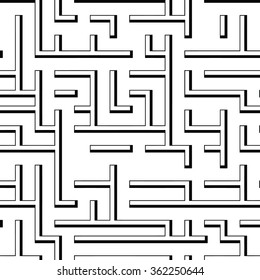 Similar Images, Stock Photos & Vectors of maze - black and white vector ...