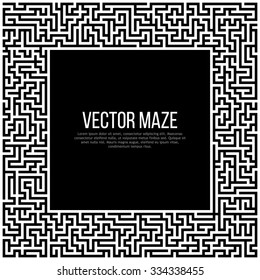 Maze Border. Vintage Maze Frame. Vector Illustration.