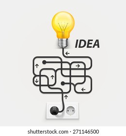 Maze cable outlet ideas. Vector Illustration