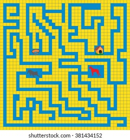 Maze for children. Game for children. Vector illustration.