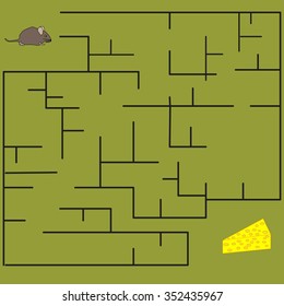 Maze for children. Mouse looking for cheese.