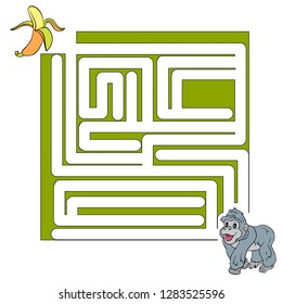 Maze for children. Tasks for preschoolers. Labyrinth. Path. Assignments. Education workbook. Vector illustration.