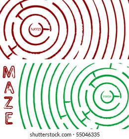 maze concept, round composition; abstract vector art illustration