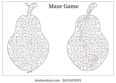 Maze creative papaya fruit shapes vector design