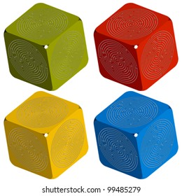 maze cubes against white background, abstract vector art illustration