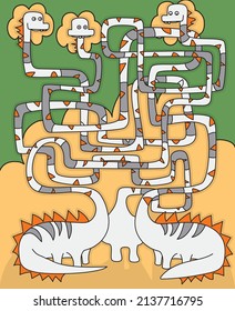 Maze with dragons. Dragon's maze for children. Game for children.