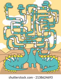 Maze with dragons. Dragon's maze. Game for children.