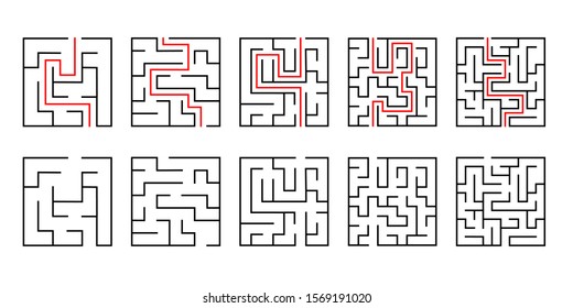 Maze Education Logic Game Labyrinth Kids Stock Vector (Royalty Free ...