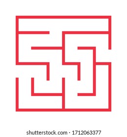 Maze. El laberinto del juego de lógica educativa para los niños. Encuentra bien. Línea cuadrada simple aislada de color negro en fondo blanco. Ilustración vectorial.