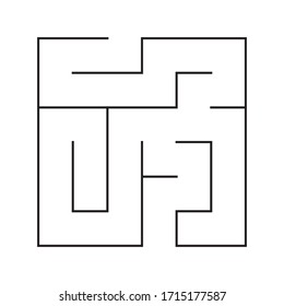 Maze. El laberinto del juego de lógica educativa para los niños. Encuentra bien. Línea cuadrada simple aislada de color negro en fondo blanco. Ilustración vectorial.