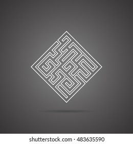 Maze emblem. Abstract maze element.