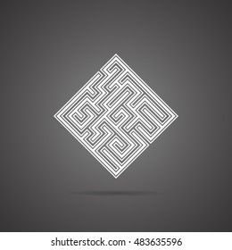 Maze emblem. Abstract maze element.