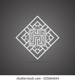 Maze emblem. Abstract maze element