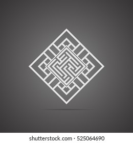 Maze emblem. Abstract maze element