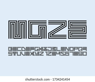 Maze font set in vector format