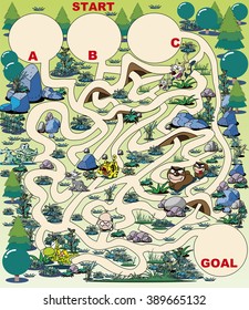 Maze of forest of dangerous animals