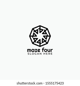 maze four logo vector concept with simple, and elegant styles