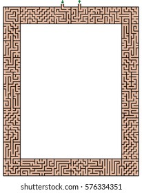 Maze frame- high size - isolated vector illustration over white background.