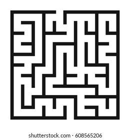 Maze Game background. Labyrinth with Entry and Exit. Vector Illustration.