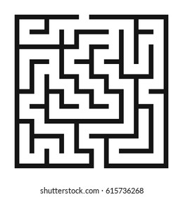 Maze Game background. Labyrinth with Entry and Exit. Vector Illustration.