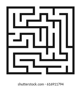 Maze Game background. Labyrinth with Entry and Exit. Vector Illustration.