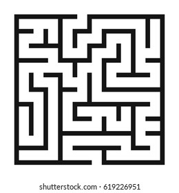 Maze Game background. Labyrinth with Entry and Exit. Vector Illustration.