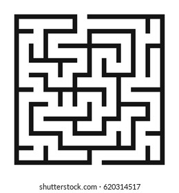Maze Game background. Labyrinth with Entry and Exit. Vector Illustration.