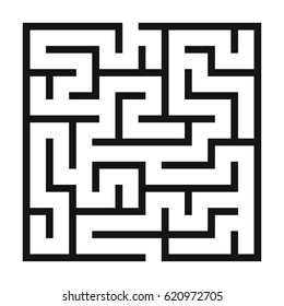 Maze Game background. Labyrinth with Entry and Exit. Vector Illustration.