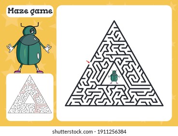 Juego de mazmorras para niños con paliza. Ilustración del vector