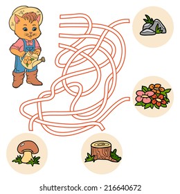 Maze game for children (cat)