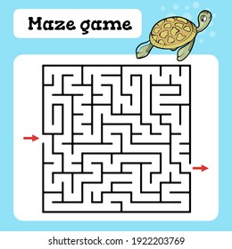 Maze game  for children Cute cartoon worksheet Vector illustration
