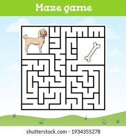 Maze game  for children Cute cartoon worksheet Vector illustration