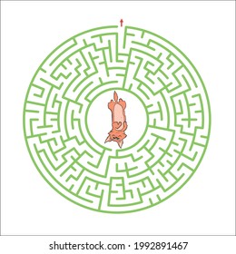 Maze game  for children Cute cartoon worksheet Vector illustration