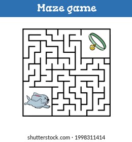 Maze game  for children Cute cartoon worksheet Vector illustration