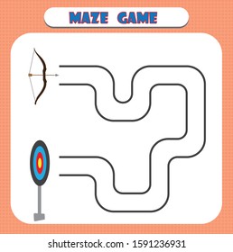 Maze game for children, Education developing worksheet