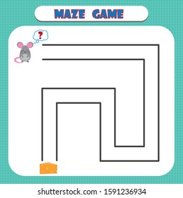 Maze game for children, Education developing worksheet