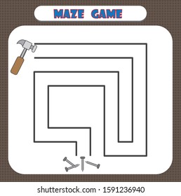 Maze game for children, Education developing worksheet