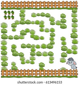 Maze game for children. Education game. Help bunny get to the carrot 