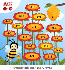 Juego de Maze para niños.  Ayuda a que la abeja llegue a la colmena.