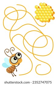 Juego de Maze para niños. Ayudar a una abeja a encontrar la forma correcta