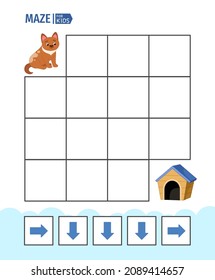 Maze game for children. Help the dog find the kennel.