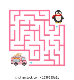 Maze game for children.  Help the ice cream van get to the penguin.
